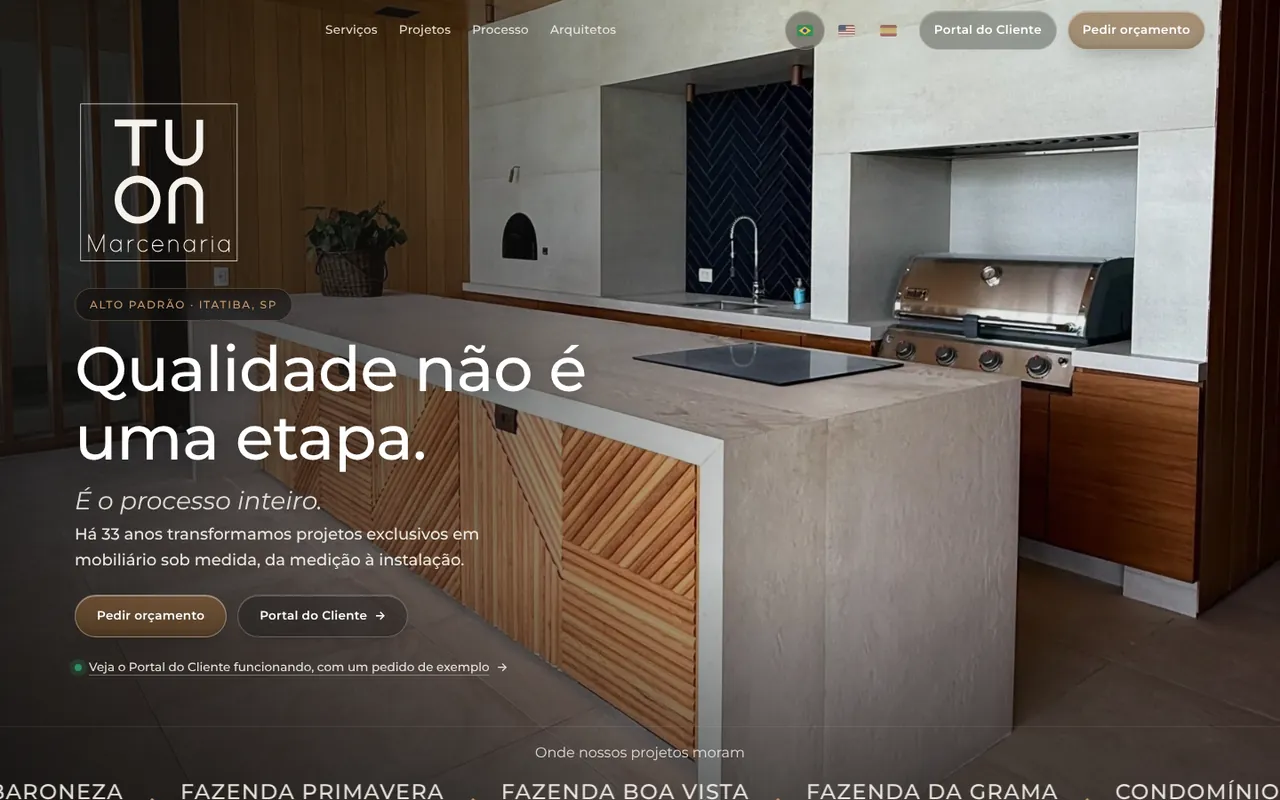 Site novo da TUON Marcenaria